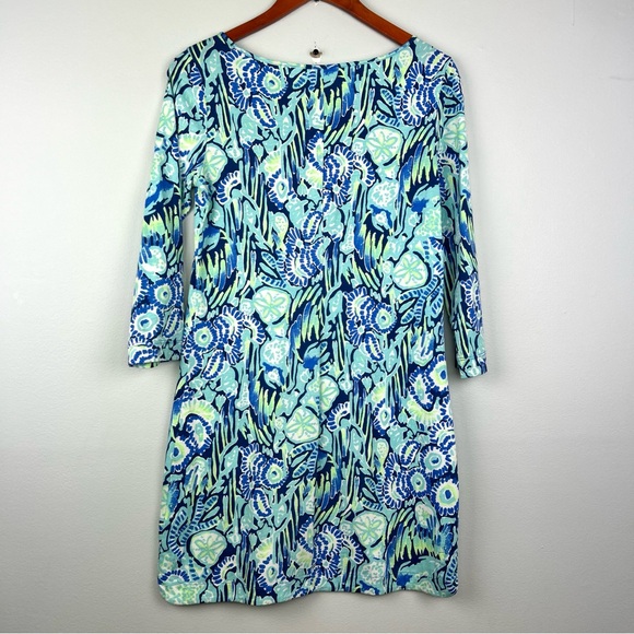 Lilly Pulitzer pima cotton 3/4 sleeve Marlowe dress Women's size S indigo sunset - Picture 8 of 14